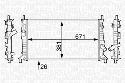 MAGNETI MARELLI 350213123400 -  Радиатор, охлаждение двигателя